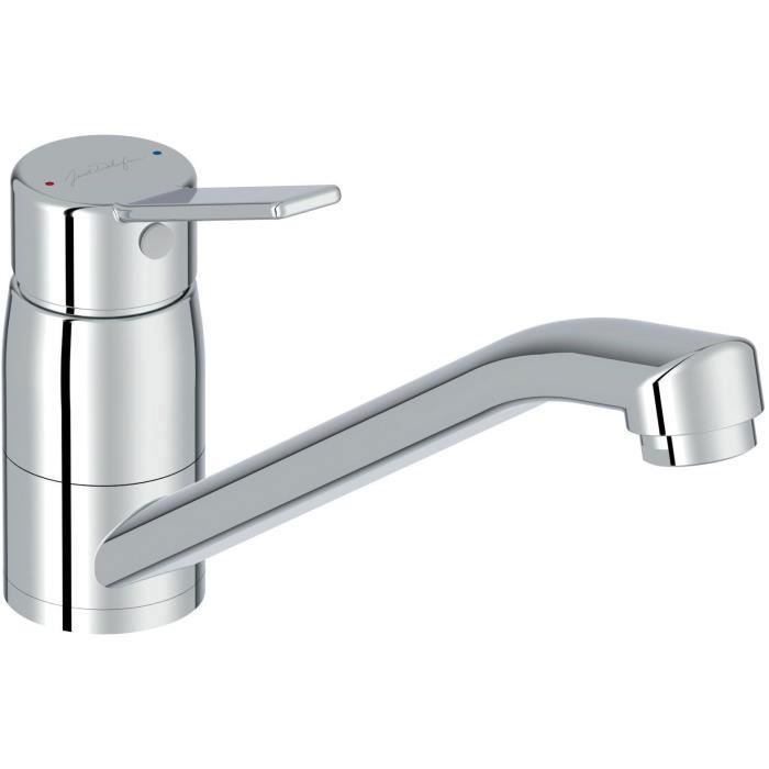Mitigeur de cuisine bec droit - JACOB DELAFON - EO - Hauteur sous bec 11,9 cm - Avec flexibles - Fin