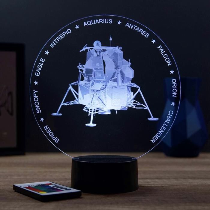 Lampe 3D Espace Module Lunaire Apollo LEM – LED – Idée Cadeau – Fabriquée en France