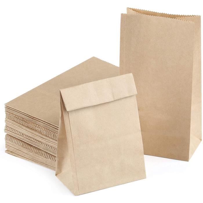 100 x Papier Kraft Brun plat des sacs de nourriture 12,5 pouces x 12,5 pouces
