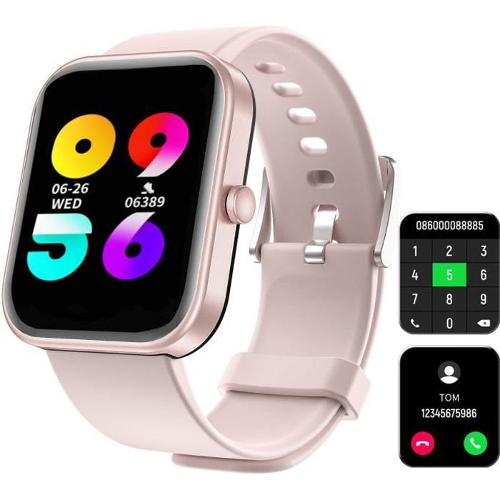 SWGOTA Montre Connectée Femme avec Appels Numérotation Bluetooth, 1.85'' HD  Smartwatch Fonction Féminine Fréquence Cardiaque Sommeil SpO2 IP68 Étanche  18 Modes Sportifs Podomètre iOS Android Or Rose : : Mode