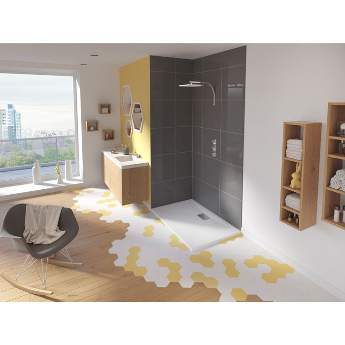 Receveur Kinesurf Avec Bonde Centree Sur La Longueur 80x100x4cm