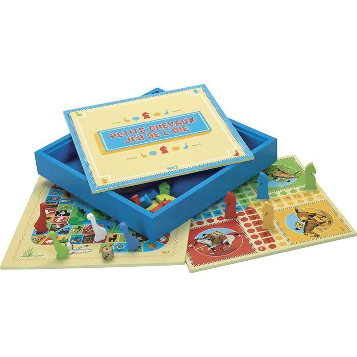 'arbre a jouer 66310 jeux des petits chevaux et oie coffret en bois