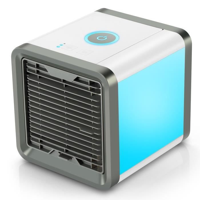 7 Couleurs Climatiseur portable 3 en 1 Refroidisseur dair Noir Mini climatiseur 3 Vitesses