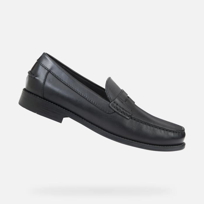 Mocassin Geox U New Damon B SMO.LEA Homme Cuir Noir Bout