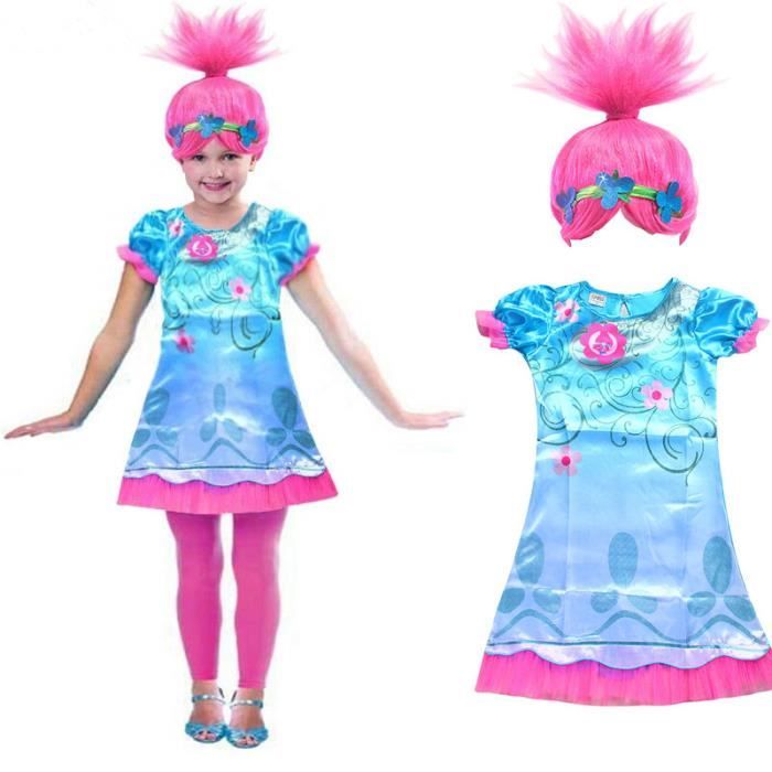 Les Trolls Déguisement Poppy Partie Robe + Wig Cdiscount Jeux Jouets