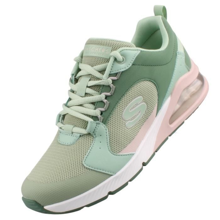 Basket skechers shop femme verte