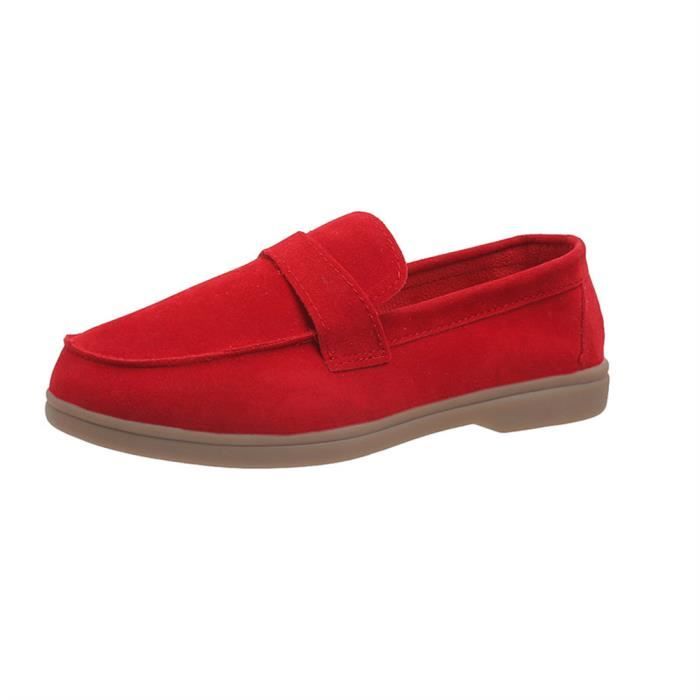 style de chaussures plates rouges