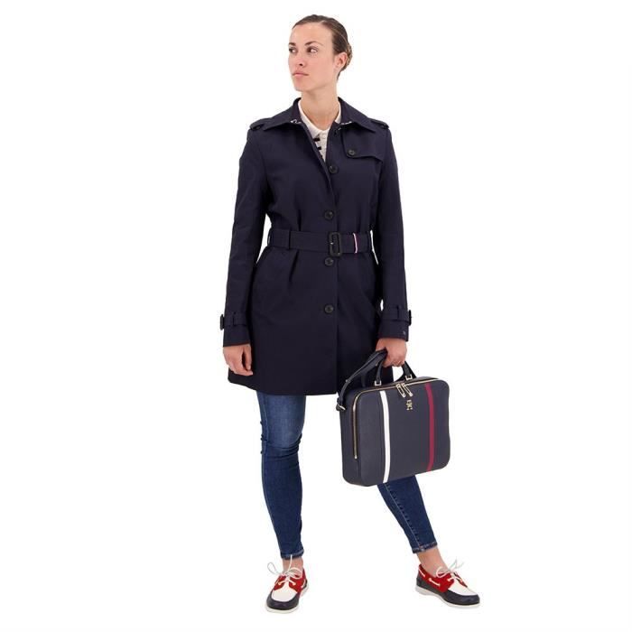 Tommy Hilfiger Trench-Coat Femme Heritage Single Breasted Trench- Bleu (Midnight)