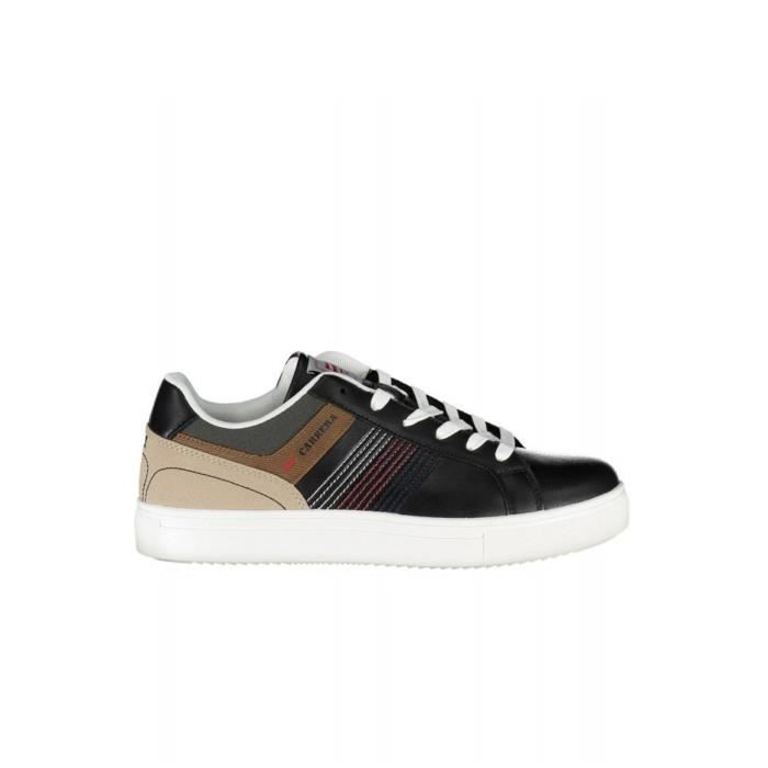Carrera Sneakers basses en simili cuir avec logo brodé - Carrera - Homme - Fermeture à lacets - Talon plat - Noir