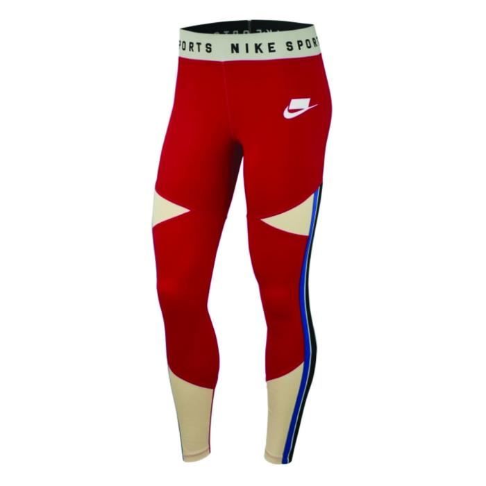Legging Nike SPORTSWEAR Femme Rouge Taille haute Bandes laterales Logo Nike brode Rouge Cdiscount Pret a Porter