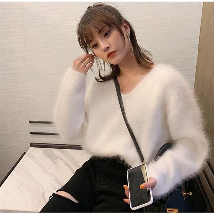 Pull angora store noir femme