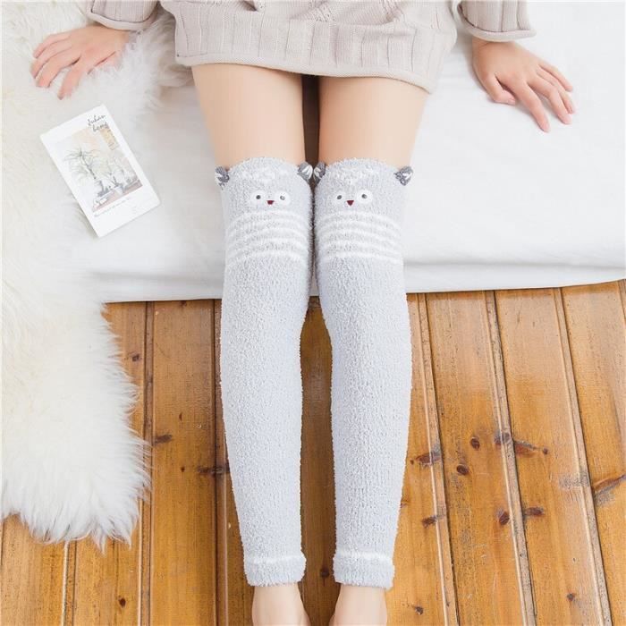 Chaussettes De Lit Chaudes Et Douces Pour Femmes Pantoufles De Salon