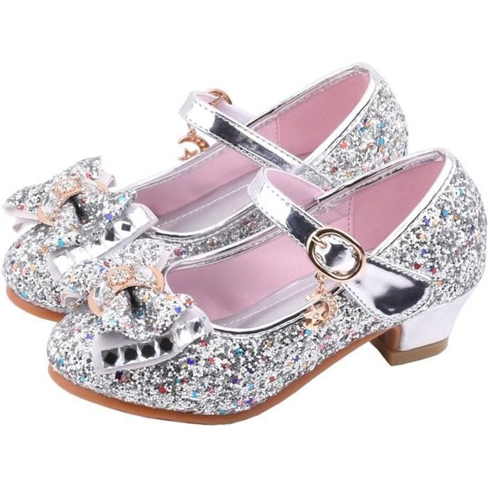 Infantile enfants bébé filles perle cristal Bling Bowknot unique princesse chaussures sandales 37