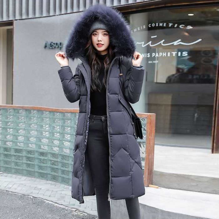 Veste d hiver pour femme pardessus chaud manteau mince capuche
