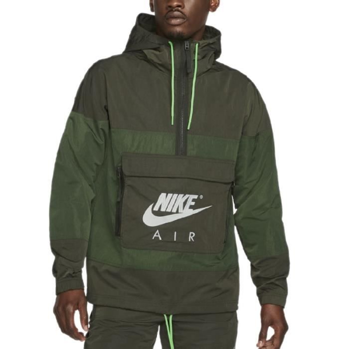 coupevent nike air unlined anorak - homme - vert - manches longues - multisport - respirant