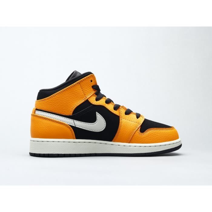 Air Jordan 1 Basketball Baskets Orange Homme et Femme Orange noire -  Cdiscount Chaussures