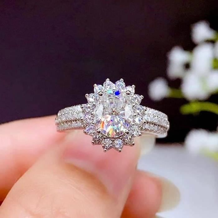 Bagues en argent sterling pour femmes Bagues de luxe en zircone CZ Bijoux fantaisie Taille 57 Achat Vente bague anneau Bagues en argent sterling pour femmes Bagues de luxe