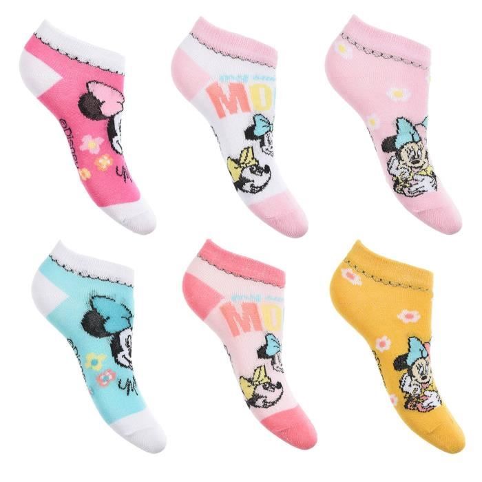 Chaussettes - Minnie Mouse - Lot De 6 Paires De Socquettes Fille - Bleu