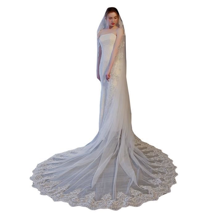 Store Florentin Blanc Brodé Tulle De Haute Qualité - Motif Vrilles Florales - Longueur Et Largeur Ajustables
