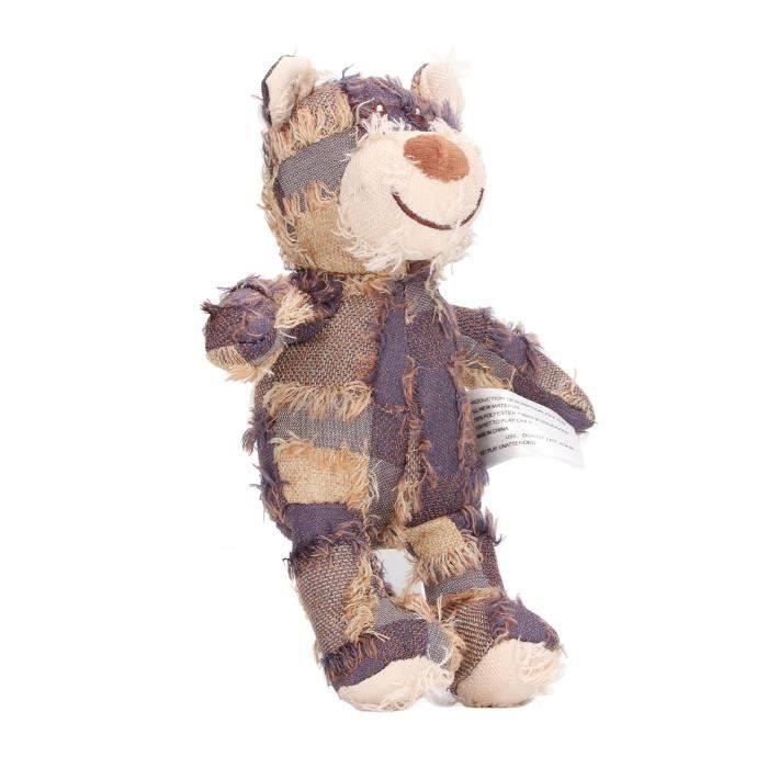 Mxzzand Jouet Interactif Chien Compagnon Ours Peluche Nettoyage Dents Anti-Anxiété