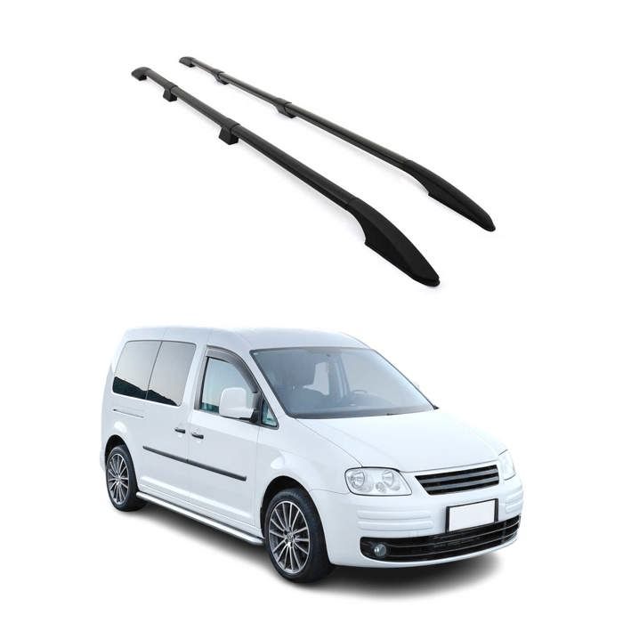 Barres de toit longitudinales pour VW Caddy 20032015 L2 Aluminium Noir