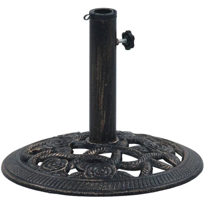 Socle de parasol-Supports pour parasols Base Pied de parasol Noir et bronze 9 kg 40 cm Fonte