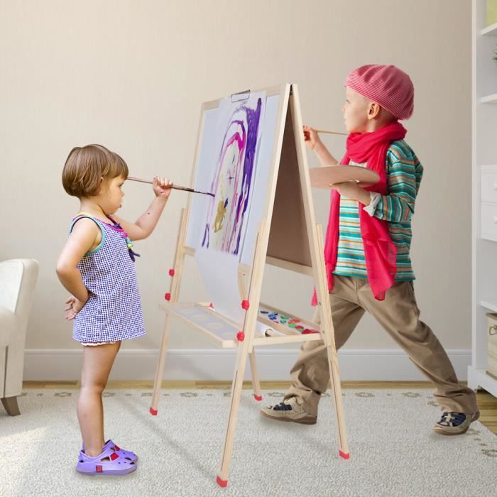 DOEWORKS Tableau Blanc pour Enfants Chevalet d'art pour Enfant Chevalet