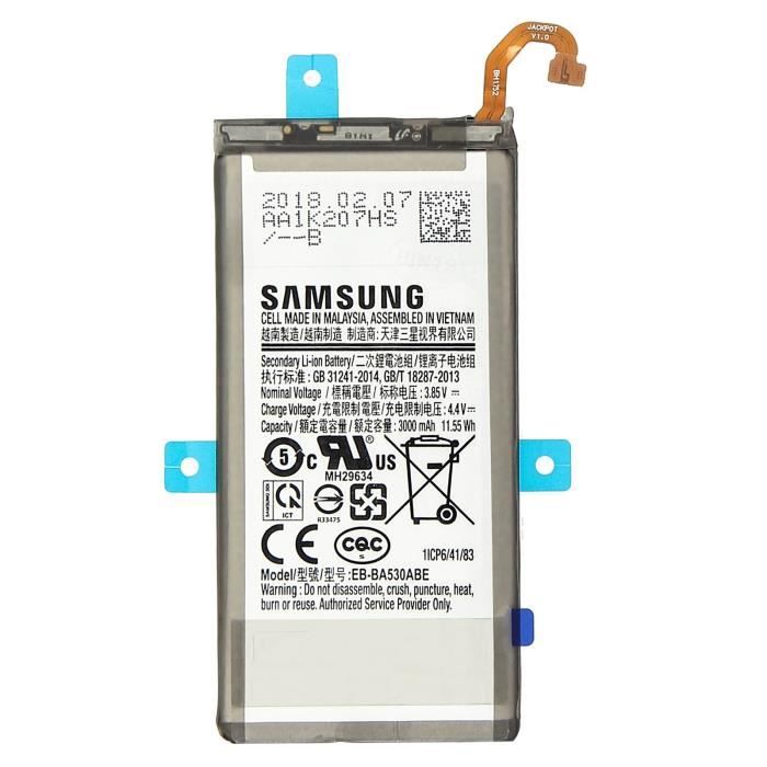 Samsung EB BA530ABE Batterie Galaxy A8 2018 Batterie d'origine 3000mAh