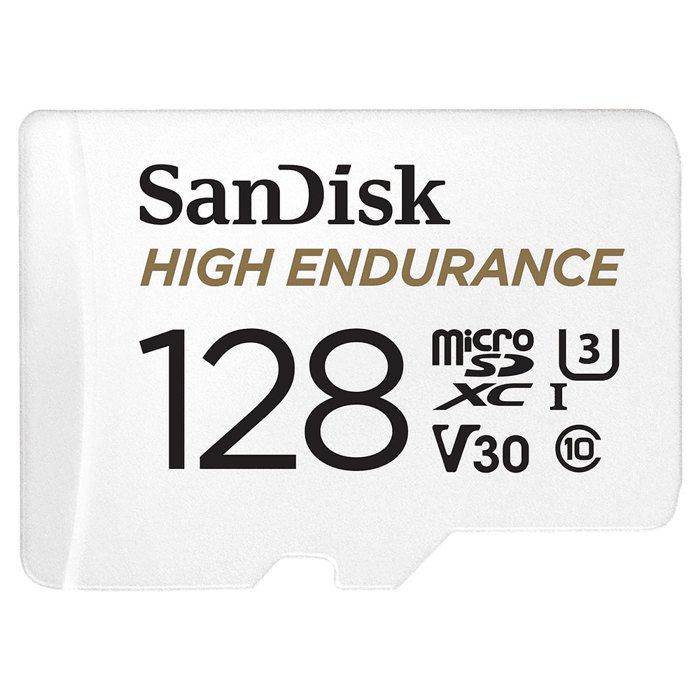 Carte mémoire flash High Endurance - SANDISK - 128 Go - Video Class V30 / UHS-I U3 / Class10