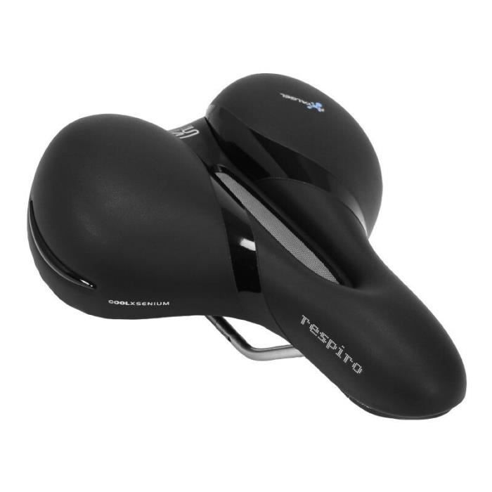 Selle gel confort max relaxed avec protection latérale et élastomère Selle Royal Respiro Loisir - noir