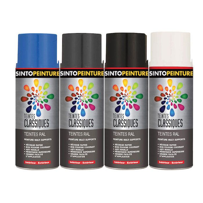 Sinto - Bombe De Peinture Antirouille Noir Mat 400ml - Sinto - Achat /  Vente bombe de peinture Bombe De Peinture Antirouille - Cdiscount