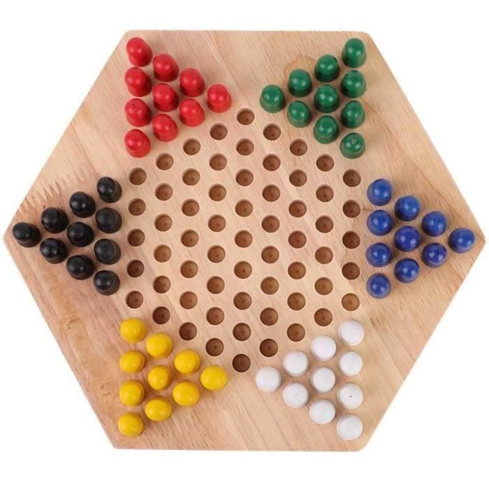 Generic Jeu De Dames Chinoises En Bois écologique – Stratégie Classique éducatif Pour Enfants Et Famille, 60 Pions
