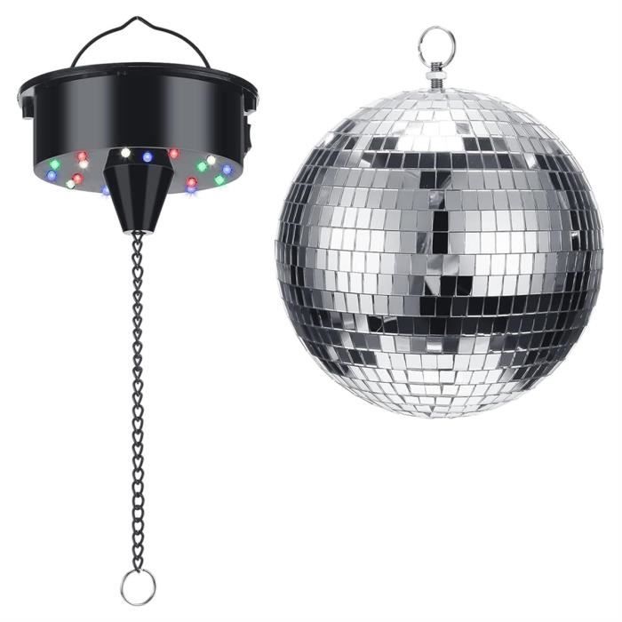 Boule Disco Rotative Avec LEDs - 6 Couleurs, 30 Perles, Alimentation Piles Ou USB-C