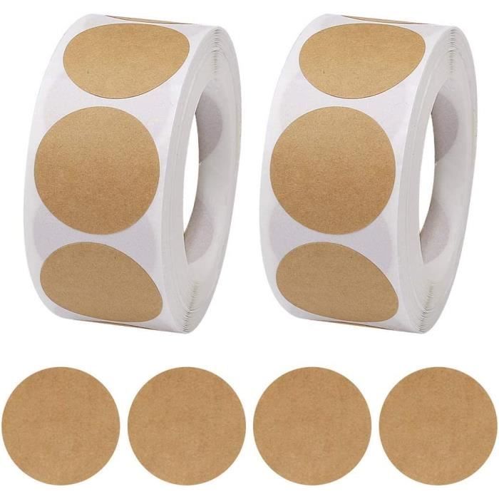 1000 étiquettes Autocollantes Rondes 5 Cm - Papier Kraft, Pour Confiture, Bocaux, épices, Cadeaux DIY Personnalisés - 3