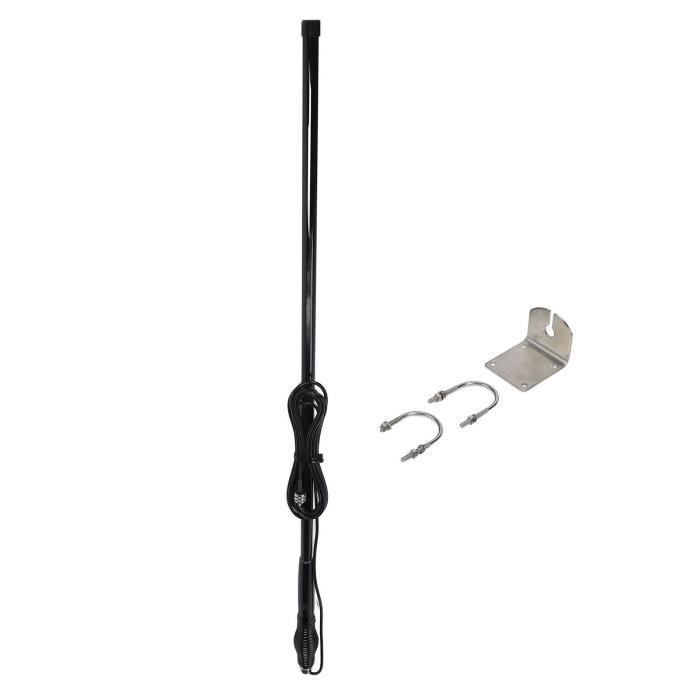 Antenne Voiture Courte Universelle - Alliage Aluminium & Fibre Carbone, Réception FM/AM | Avec Adaptateurs M4 M5 M6
