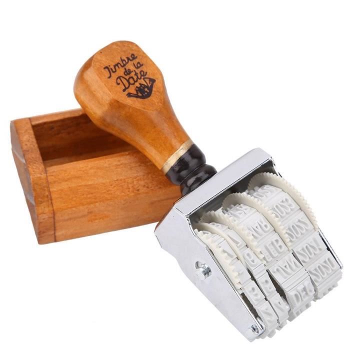 TMISHION Timbre En Bois Timbre De Roue De Roulement De Joint De Date En Bois Police Vintage Pour - 9
