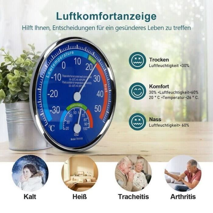 Hygromètre Mécanique Mural H103G Pour Cave Ou Humidificateur - 57 Mm - Analogique - Neuf