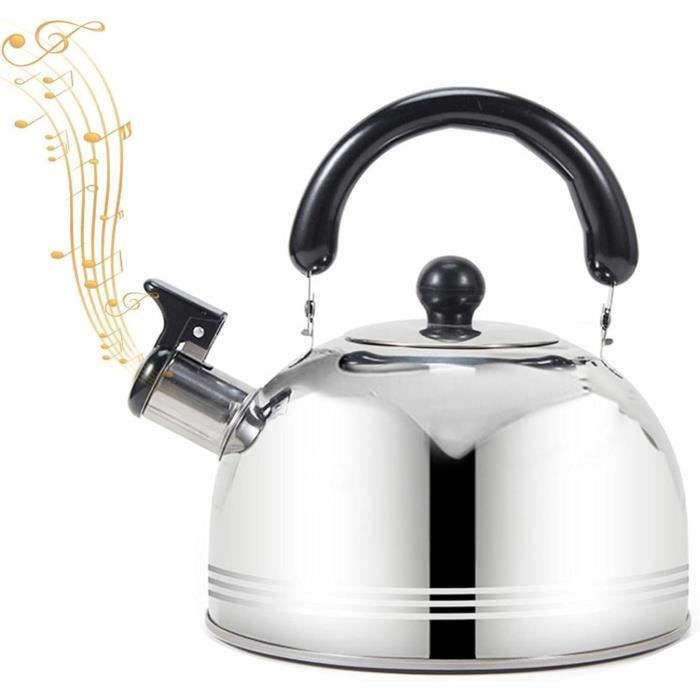 Bouilloire sifflante en acier inoxydable pour cuisinière avec poignée Bouilloire sifflante en acier inoxydable pour cuisinière avec poignée