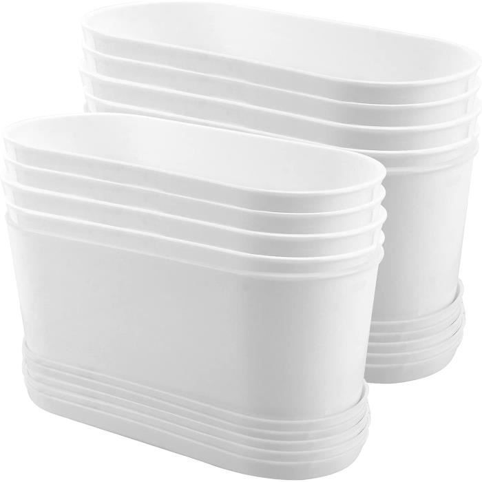 WE08638-Pot De Fleurs En Plastique 10 Pièces. Soucoupes Pour Plantes De