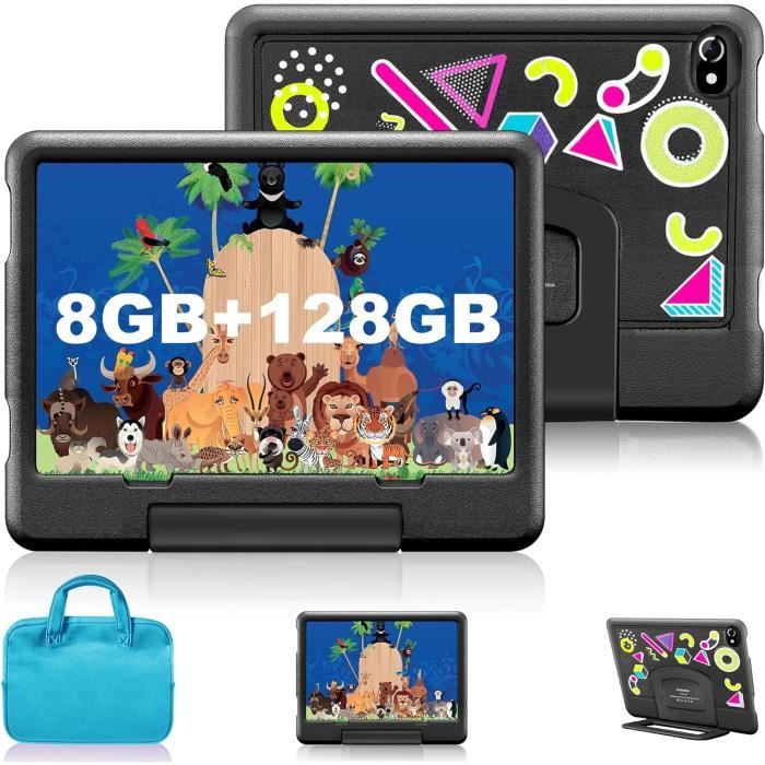 Tablette Enfants 9 Pouces Android 15 – 12 Go RAM + 32 Go ROM, Octa-Core, Gemini AI, 5G WiFi 6, Widevine L1, Contrôle Parental