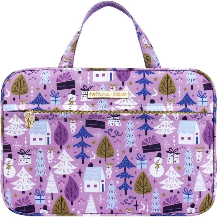 Aucuu Grande Trousse De Maquillage, Lot De 3 Trousse De Toilette Femme Voyage En Coton, Trousses De Toilette Femme Voyage, Motif Floral Grand Capacité Trousses De Toilette Pour Fille Femmes