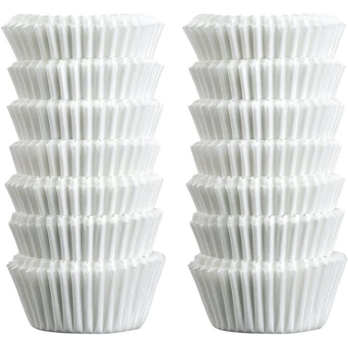 Lot De 600 Caissettes En Papier Sulfurisé Pour Muffins Et Cupcakes Blanc - Diamètre 50 Mm, Lot De 6 Boîtes De 100