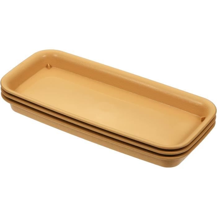 2 Soucoupes Carrées En Plastique Blanc 35cm - Plateaux De Jardinière Stables Avec Bac De Récupération D'Eau Pour Plantes Et Bonsaï