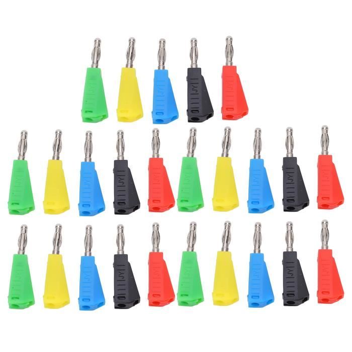 Lot De 48 Fiches Bananes 4 Mm – 24 Mâles + 24 Femelles, Avec Tournevis Et Boîte