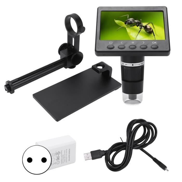 Microscope Numérique LCD 4.3" Avec écran - Grossissement 50x à 1000x - 8 LED Réglables - Connectivité USB - Pour Inspection PCB, Bijoux, Labo | Loupe électronique
