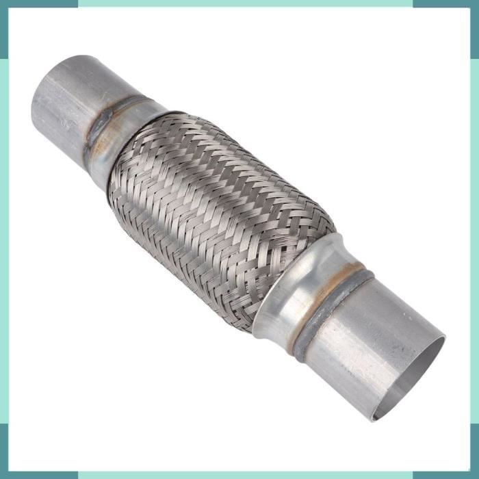 Tuyau D'Échappement Voiture 50 X 250 Mm Acier Inoxydable Tressé Flexible - Résistant Aux Secousses Sans Soudure