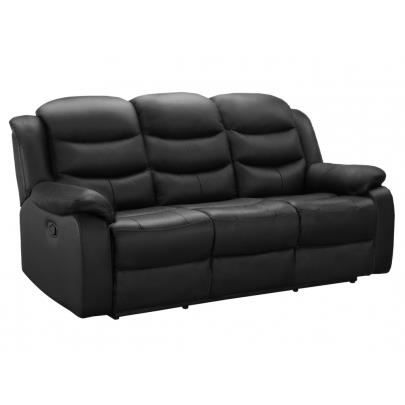 Canape 3 Places Relax En Cuir De Buffle Pliton Noir Achat