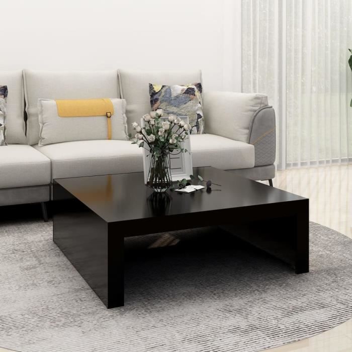 Table basse - VIDAXL - 100x100x35 cm - Noir - Design contemporain - À monter soi-même