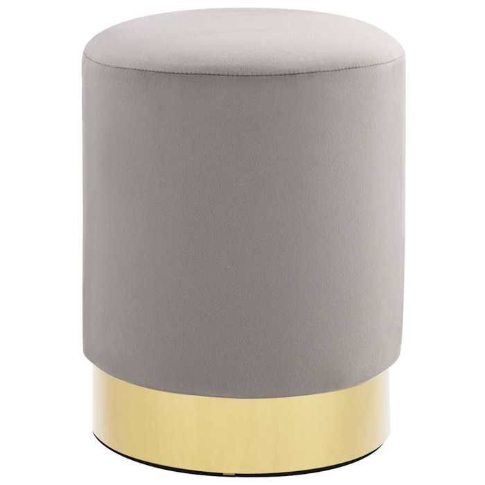 vidaXL Tabouret Gris clair et doré Velours 28 x 36 cm 249834