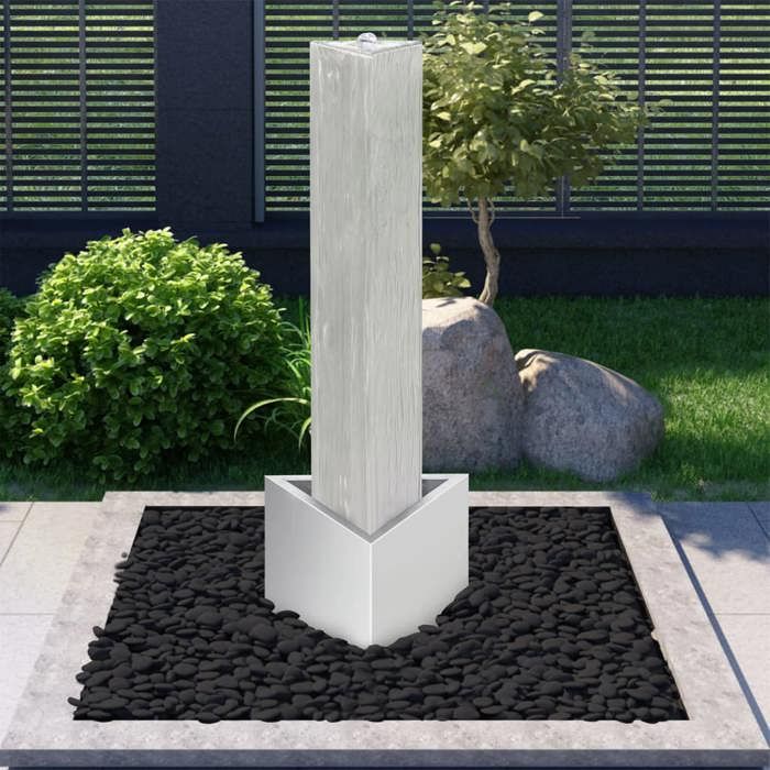 vidaXL Fontaine triangulaire LED acier inox - vue 2